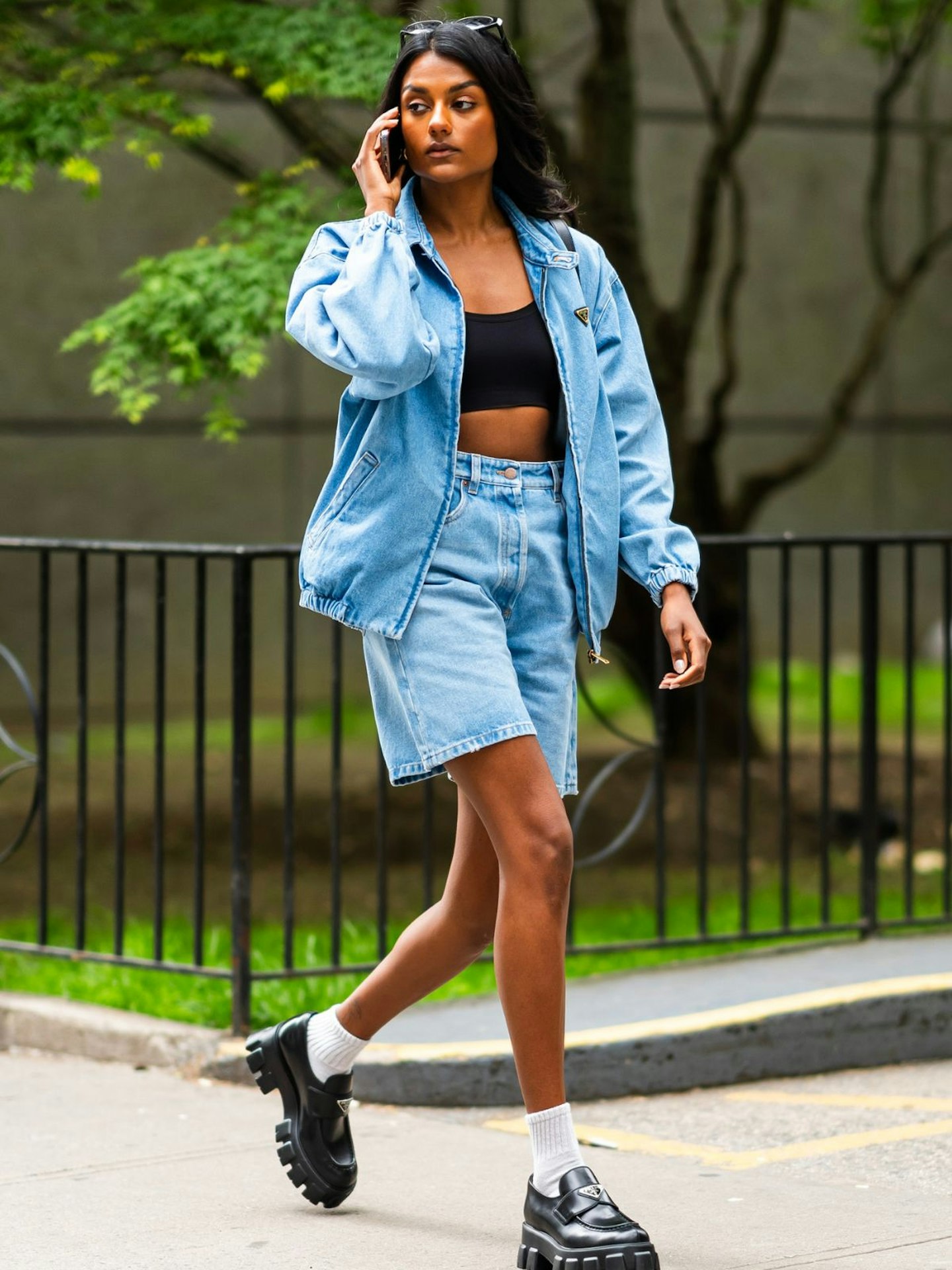 Simone Ashley wearing jorts 2024