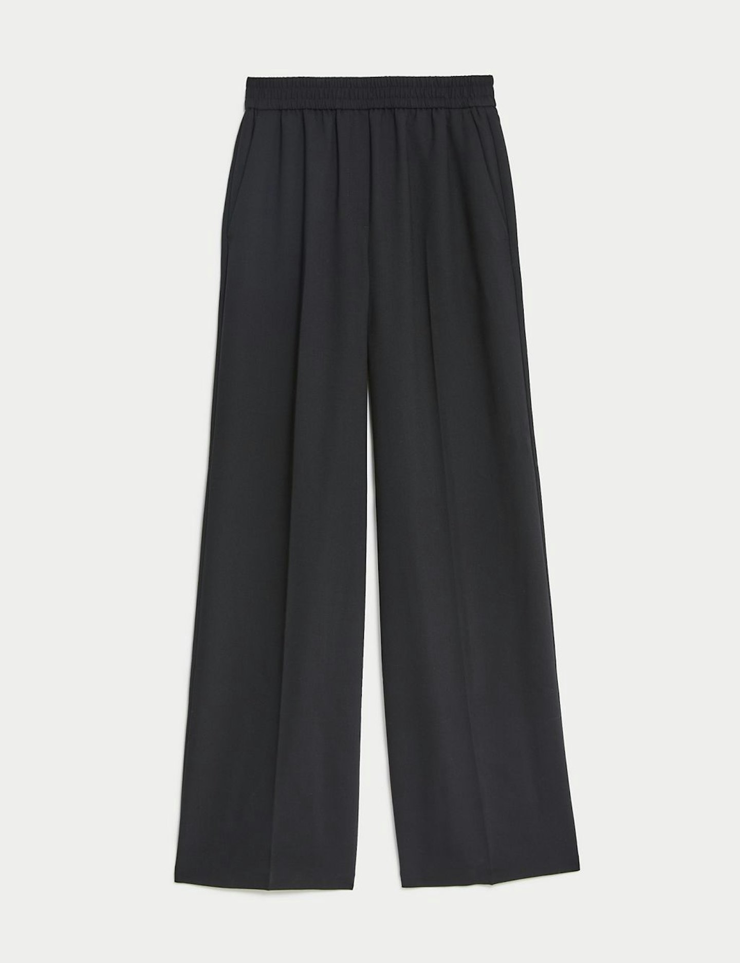 M&S, Woven Elasticated Waist Wide-Leg Trousers
