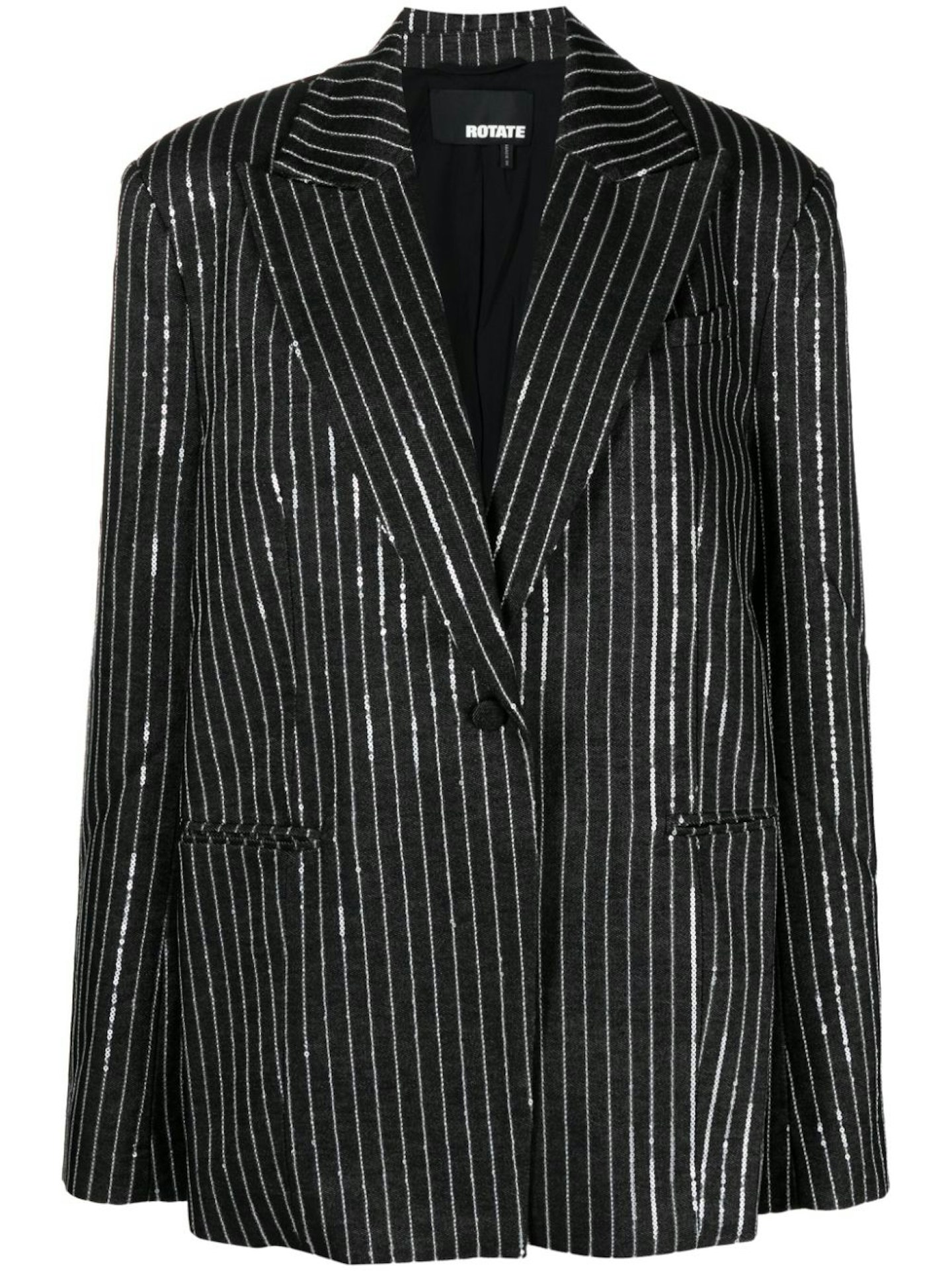 Rotate, Sequinned Striped Single-Breasted Blazer