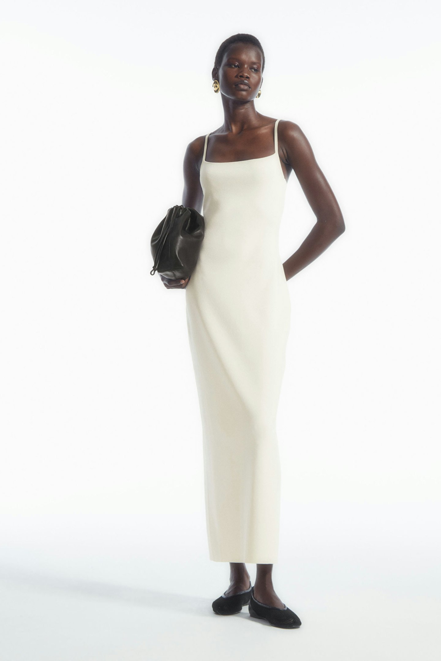 COS, Square-Neck Knitted Slip Dress