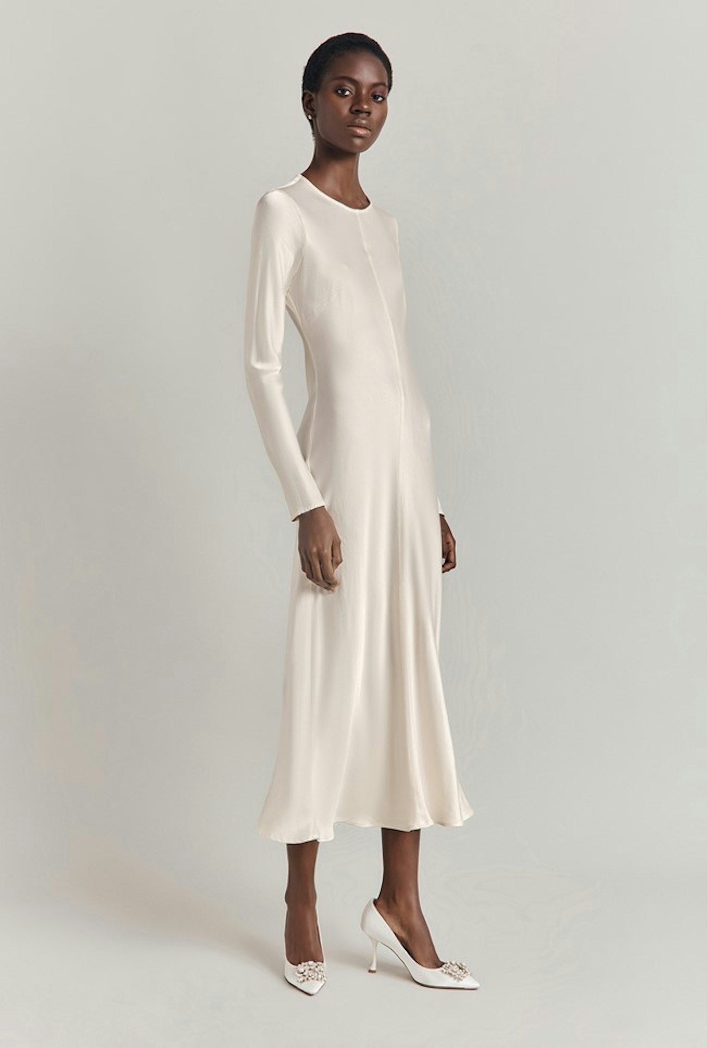 Ghost, Mari Satin Midi Dress