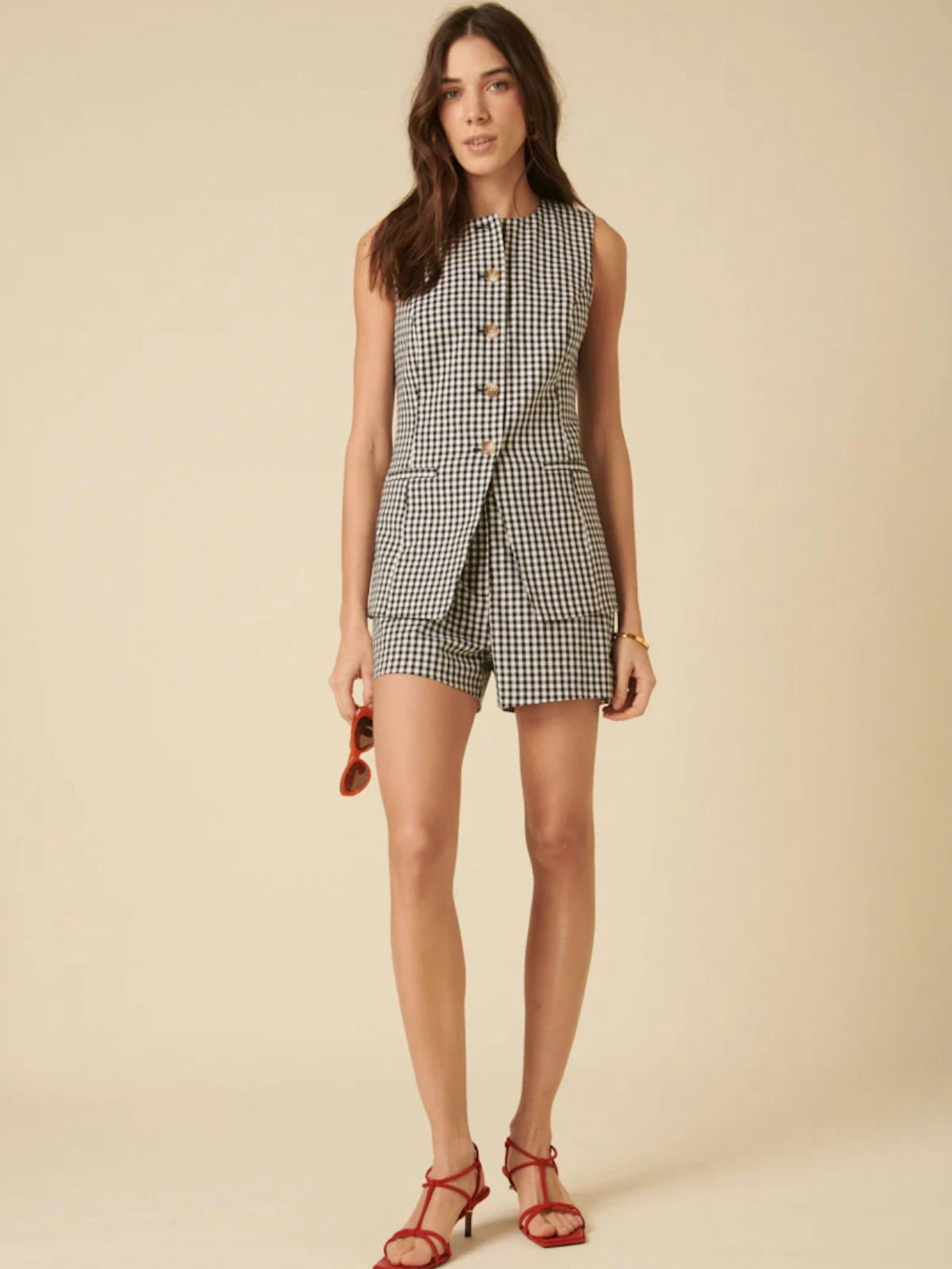 Black Gingham Shorts