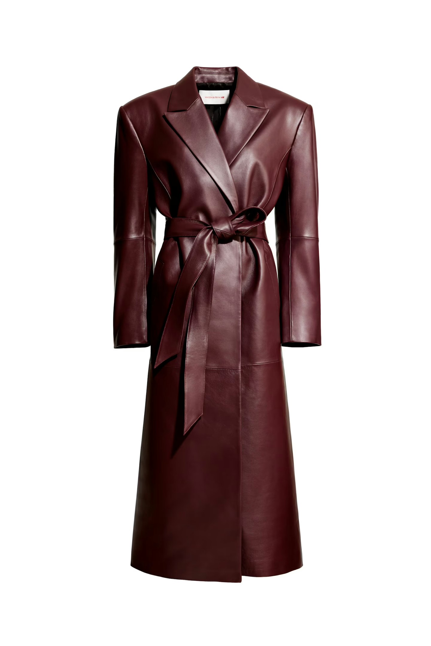 h&m x magda butrym leather coat 