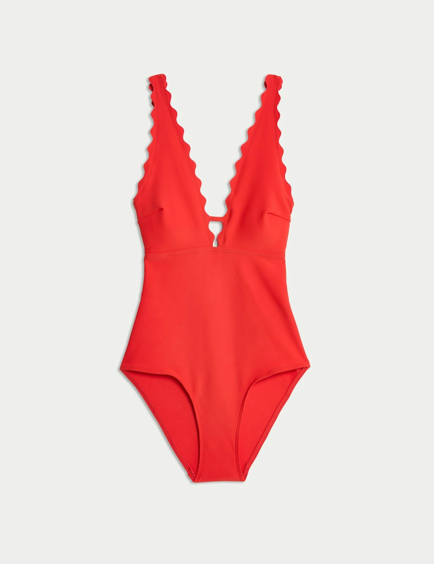 M&S Neoprene Scallop Plunge Swimsuit