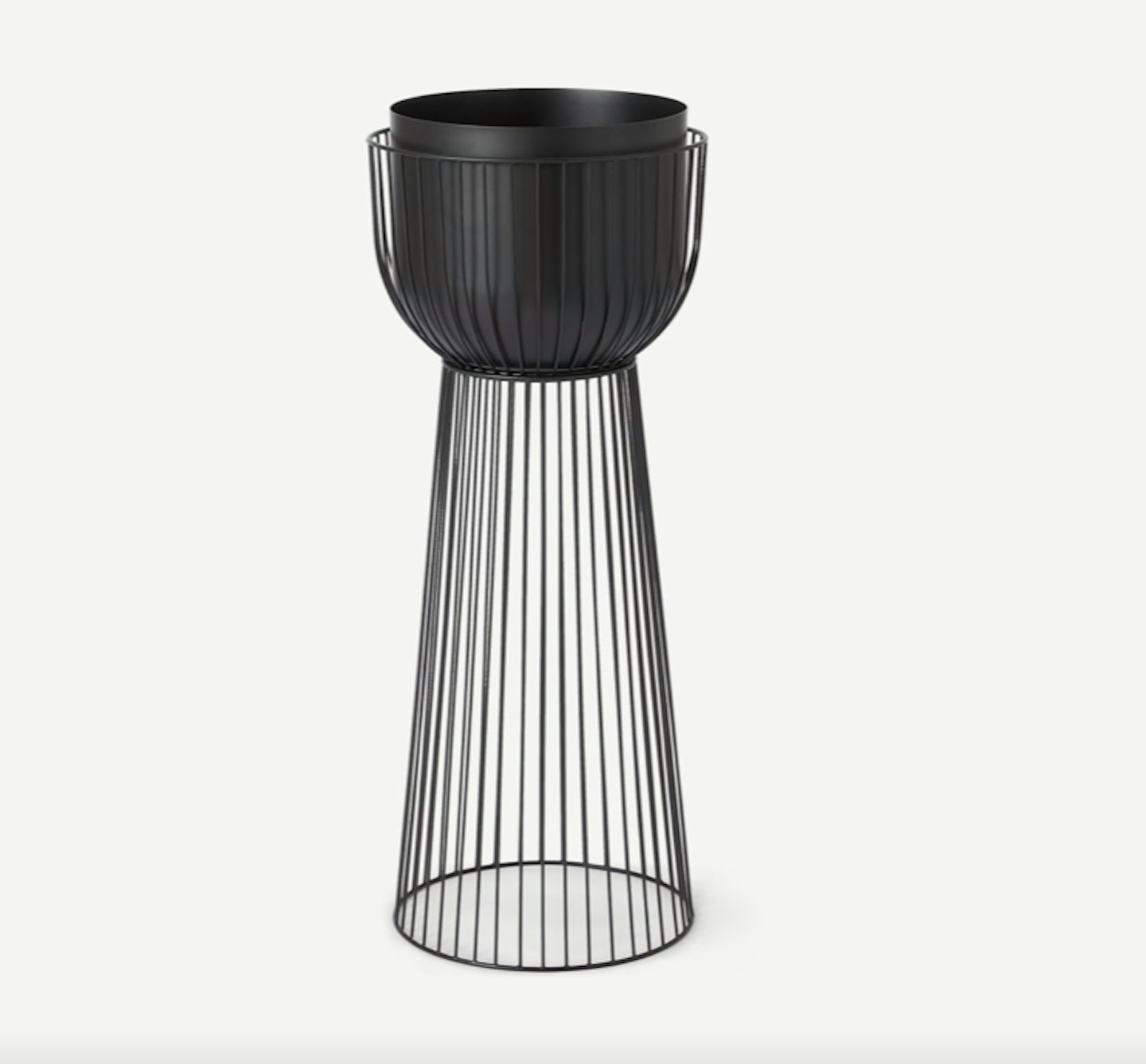 MADE, Carole Single Large Planter with Stand, Matte Black, £140
